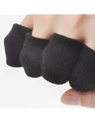 Sports: GOGO Thick Solid Color Finger Supports, Finger Sleeves (Price for 10 PIECES) - Black - GOGO
