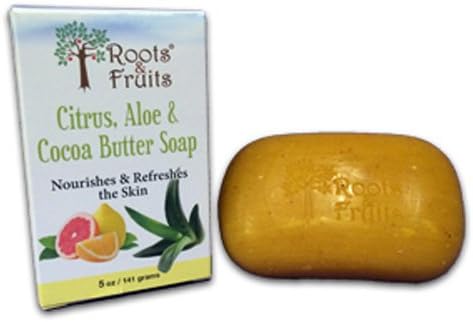 New - Roots and Fruits Bar Soap - Citrus Aloe and Cocoa Butter - 5 oz