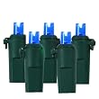 15 Battery Operated 8 Function Blue LED Wide Angle Christmas Lights Green Wire