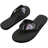 NHL Colorado Avalanche Women's Sequin Strap Flip Flops - Black (9/10)