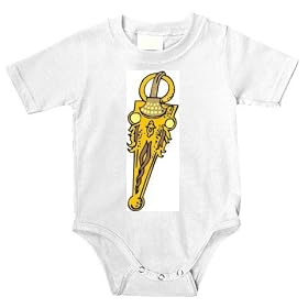Onesie with gold, artifact, carved, knife, sheath, Egypt, relic, design, weapon