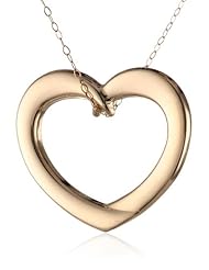 Duragold 14k Yellow Gold Polished Heart Pendant Necklace, 18"