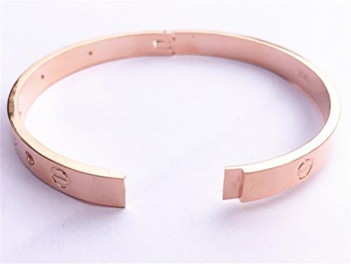 Sunnying Plated 18k Rose Gold Bangle Bracelet (2.3 X 2 X 0.2 Inch, with a Beautifully Compact Packaging Box）