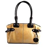 41e15gWH4fL. SL160  Womens Faux Leather Rina Rich Helena Shoulder Handbag Purse Beige