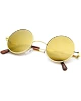 zeroUV - Lennon Style Small Round Color Mirrored Lens Circle Sunglasses