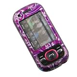 Crystal Hard PURPLE Cover Case with LEAVES Design for Samsung Exclaim M550  ....