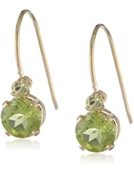 14k Yellow Gold Peridot Dangle Earrings