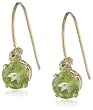 14k Yellow Gold Peridot Dangle Earrings