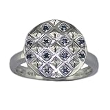 0.10 Ct Ladies Blue Diamond Fashion Ring Circle Shape