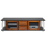 Radius C701 70 Solid Wood Furniture TV Stand / Home Entertainment Center, Black 2-Tone
