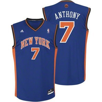 Carmelo Anthony Adidas New York Knicks Blue Revolution Replica Jersey