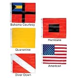 Tournament Flag Kit - Island Collection w/ Bahama Courtesy, Quarantine, Diver Down, Hurricane, and American Flags