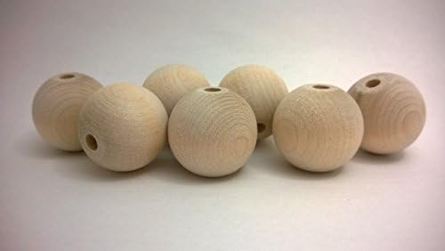 1" (25mm) Round Wood Beads Package of 22 for Crafts, Jewelry, Doll-making