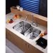 32" Undermount 60/40 Double Bowl Kitchen Sink with 14.9" Faucet and Soap Dispenser Soap Dispenser Finish: Satin Nickel