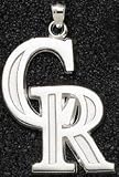 Colorado Rockies CR Giant Silver Pendant