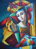 12X16 inch Picasso Abstract Canvas Art Repro King and Queen