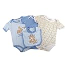 Baby Boy 4 Piece Gift Set, Monkey Design Body Suit and Bib Baby Gift Set