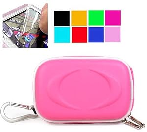New Version Slim Small Camera Case for Casio Exilim Casio Exilim Ex-s880 Ex-z77 Ex-z1050 Ex-z1080 Ex-z75 and More + Screen Protector Kit + Cloth (Eva Magenta)