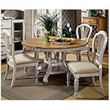 Hillsdale Wilshire 5 Piece Antique White Round Dining Table Set