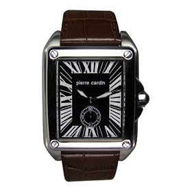 Pierre Cardin Men's Time Couture Collection Boulevard Leather Strap Watch #PC67561103013