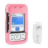 Nokia 5300 XpressMusic Solid Pink Crystal Snap On Cover Case with Belt Clip ....