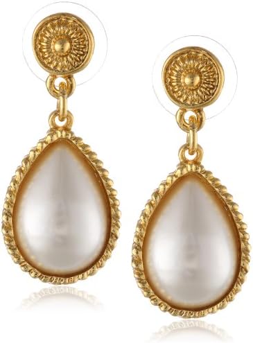 Ben-Amun Jewelry Gold and Pearl Teardrop Earrings