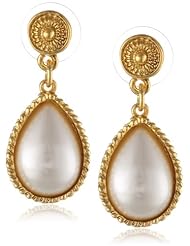 Ben-Amun Jewelry "Gold and Pearl" Teardrop Earrings