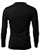 Doublju Mens Henley T-Shirts with Long Sleeve, Black Medium
