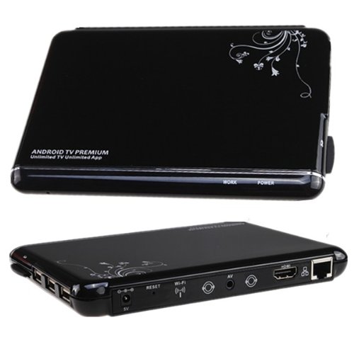 Top Quality Smart HD 1080P HDMI Media Player Google Android 4.0 WiFi Internet TV Box - Amlogic Cortex A9 1.2GHz, 512MB DDR, 4GB Bulit-in Capacity, Support up to 32G SD Card (including wireless mouse)