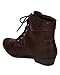 Breckelle BC45 Women Leatherette Oxford Almond Toe Lace Up Cuff Ankle Bootie - Brown