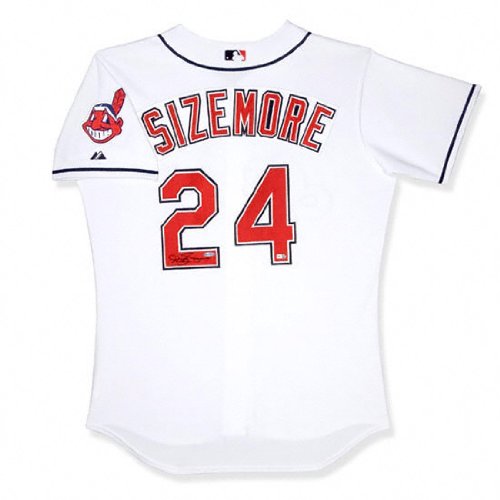 MLB Cleveland Indians Grady Sizemore Autographed Cleveland Indians Home Jersey