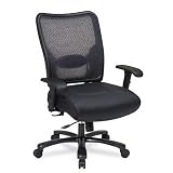 Executive Big & Tall Chair, Air Grid Back/Leather Seat