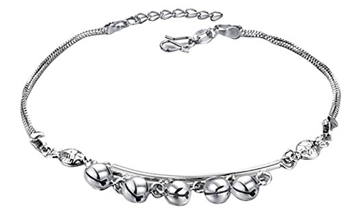 Women's 316L Stainless Steel Jingle Bell/Hollow Charm Chain Anklet Bracelet,10