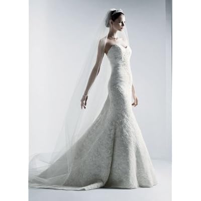 Petite Sweetheart Beaded Lace Trumpet Wedding Dress