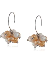 Multi-Color Potato Freshwater Cultured Pearl Cluster with Sterling Silver Earwire Drop Earrings