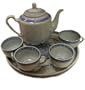 Chinese Blue and White Rice Pattern Tea Set for 4 - porcelain