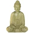 Rare Natural Green Wood Sitting Buddha Statue