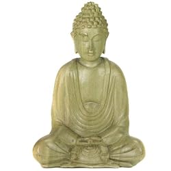 Rare Natural Green Wood Sitting Buddha Statue