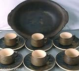 Bygone Oriental Pottery Coffee Cups Saucers Bowl Mount Fuji