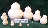 Plain Blank Unpainted Russian Nesting Doll *Paint yourself. Surprise your guests 10 pc / 2 in / baby doll 1 mm #u-510m