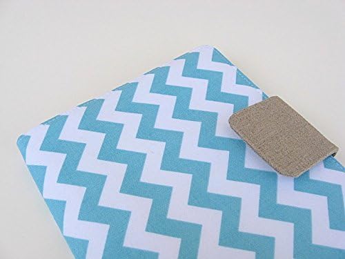 Aqua Blue and White Chevron Kindle Cover