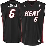 Lebron James Miami Heat #6 NBA Adidas Kids 4-7 Black Jersey