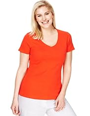 Plus Pure Cotton Scoop Neck T-Shirt with Stay New™