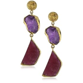 pink pageant earrings Zariin The Spirited Two Amethyst and Ru