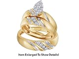 10k Yellow Gold Genuine 0.32 Ctw. Diamond Engagement Bridal Set " Special Sale "