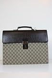 Gucci Handbags Brown Canvas and Leather 34045 (Briefcase, suitcase, Document Holder)