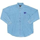Kansas State Wildcats NCAA Denim Long Sleeve Button-Down Shirt (Blue)