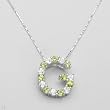 Necklace With 1.60ctw Precious Stones - Genuine Peridots and Topazes Made of 925 Sterling silver Length 16in