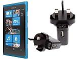 from UltimateAddons UK USB 3 Pin Mains Charger Plug for Nokia Lumia 800 Mobile Phone (use with exiting USB Cable)