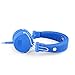 AILIHEN Headphones, C5 Headphones with Microphone & Music Sharing,Foldable Lightweight On Ear Headphone Headset for iPhone iPod iPad Mac Laptop PC (Blue)